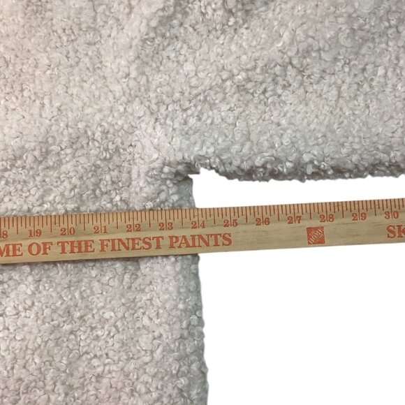 7 For All Man kind Cream Faux Fur Toggle Coat Teddy Sherpa Jacket Size Medium - Picture 6 of 8